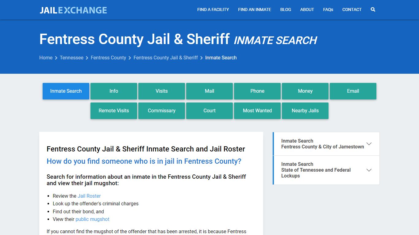 Inmate Search: Roster & Mugshots - Fentress County Jail & Sheriff, TN